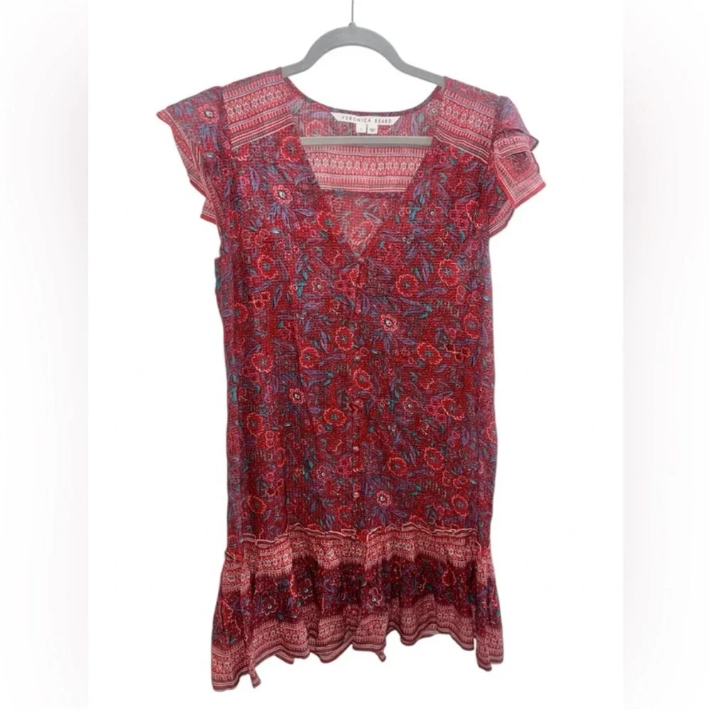 Veronica Beard Lorraine Dress in Spicy Red
